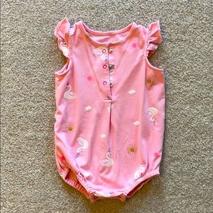 egg girls 6 month pink cotton romper